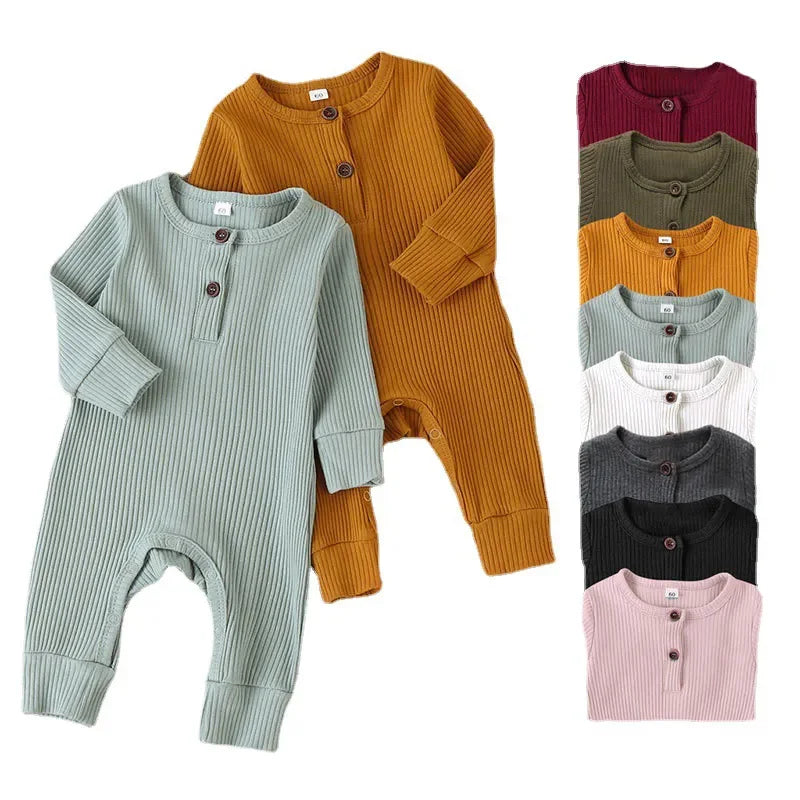 CozyNest – Autumn Cotton Romper for Newborns
