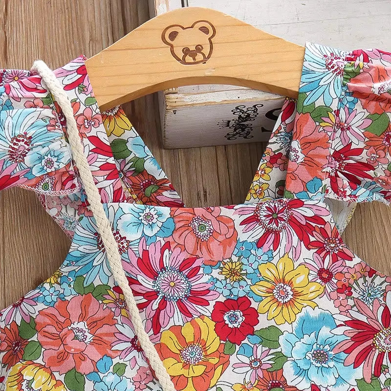 BloomBelle – Summer Ruffle Dress & Bag Set for Little Girls